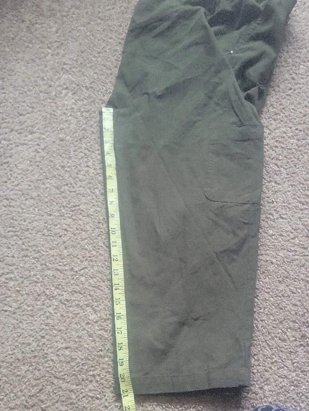 Women's  Green Knit Cargo Pants with Elastic Waist Sz L